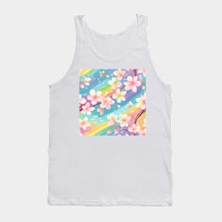 Abstract Pastel Rainbow Cherry Blossoms Tank Top